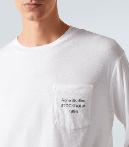 Camiseta en mezcla de algodón con logo - Acne Studios - Modalova