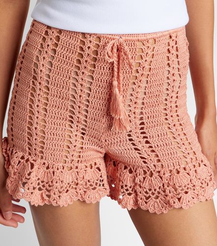 Shorts in cotone crochet con volant - Anna Kosturova - Modalova