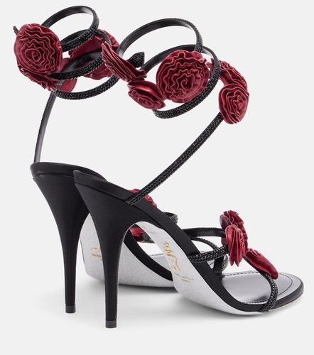 Cleo floral-applique satin sandals - Rene Caovilla - Modalova