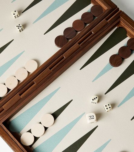 Set de backgammon Large de piel y madera - Giobagnara - Modalova