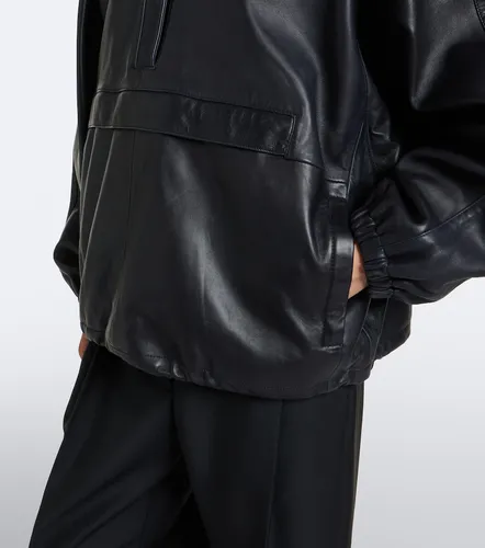 Hooded oversized leather jacket - Rohe - Modalova