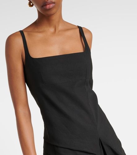 Abito midi in lino e cotone plissé - Dries Van Noten - Modalova
