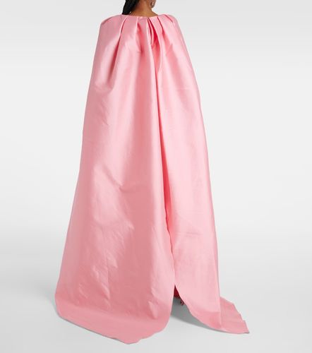 Abito lungo in mikado con mantella - Monique Lhuillier - Modalova