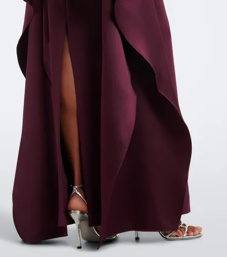 Astria off-shoulder satin-trimmed gown - Solace London - Modalova