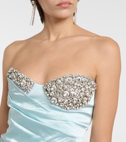 Abito corto in satin con cristalli - Area - Modalova