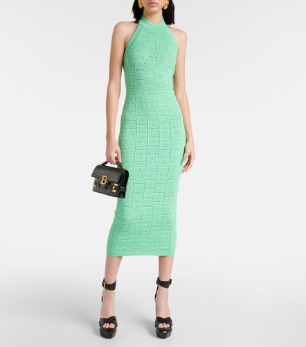 Monogram openwork midi dress - Balmain - Modalova