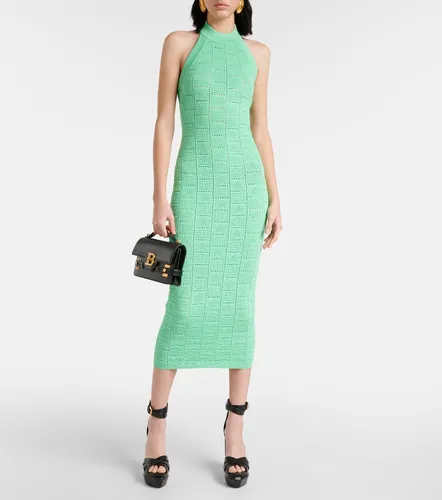 Vestido midi calado Monogram - Balmain - Modalova