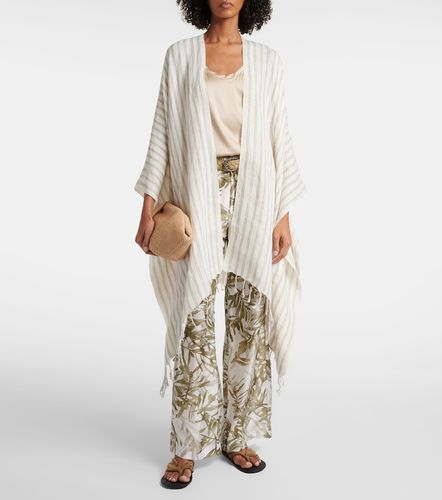 Striped linen poncho - Brunello Cucinelli - Modalova