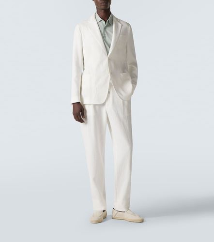 Linen canvas tapered pants - Giorgio Armani - Modalova