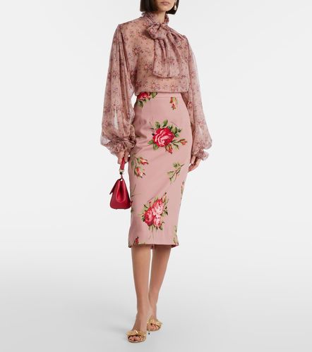 Floral silk-blend midi skirt - Dolce&Gabbana - Modalova