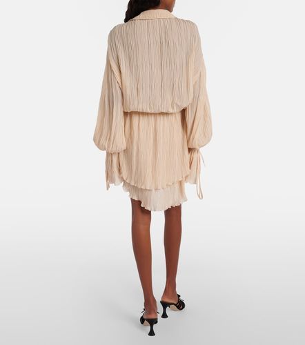 Vestido corto de georgette con encaje plisado - Blumarine - Modalova