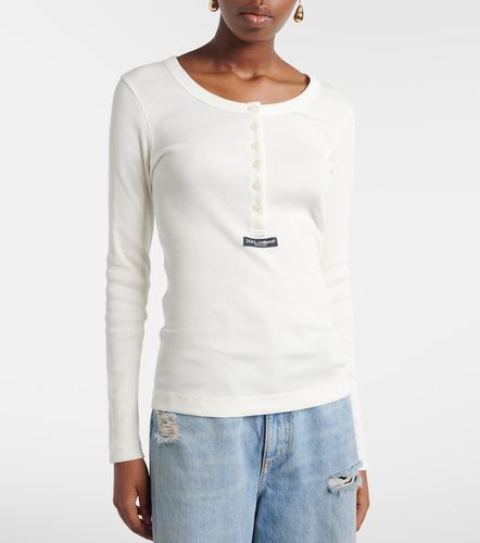 Pullover in cotone a coste - Dolce&Gabbana - Modalova