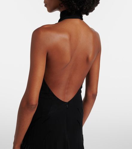 Abito lungo in georgette e pizzo - Blumarine - Modalova