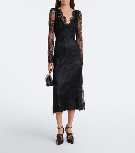 Vestido midi de encaje semitransparente - Dolce&Gabbana - Modalova