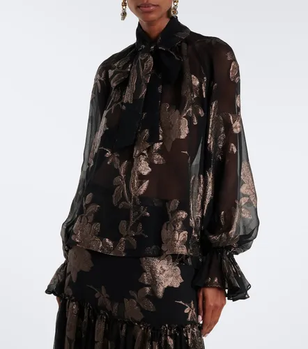 Tie-neck silk-blend fil coupe blouse - Etro - Modalova