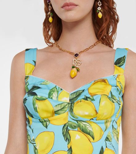 Top bustier en mezcla de algodón estampado - Dolce&Gabbana - Modalova