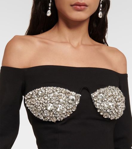 Abito corto off-shoulder con cristalli - Area - Modalova