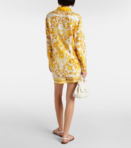 Camisa Majolica en sarga de seda - Dolce&Gabbana - Modalova