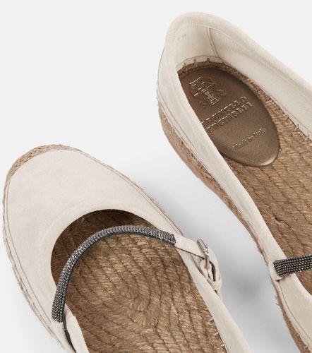 Espadrillas in suede con monili - Brunello Cucinelli - Modalova