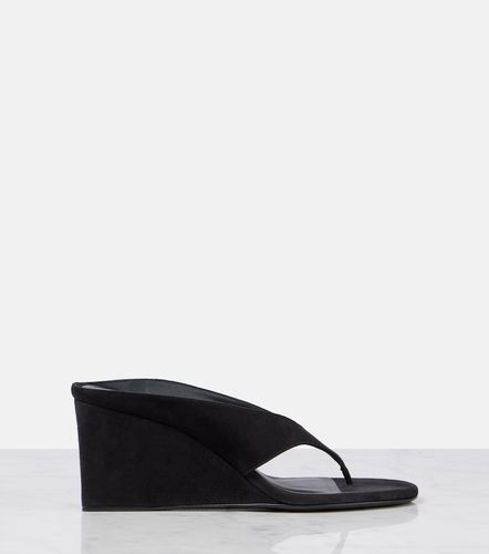 Alaïa Sandali infradito Cube 75 in suede con zeppa - Alaia - Modalova