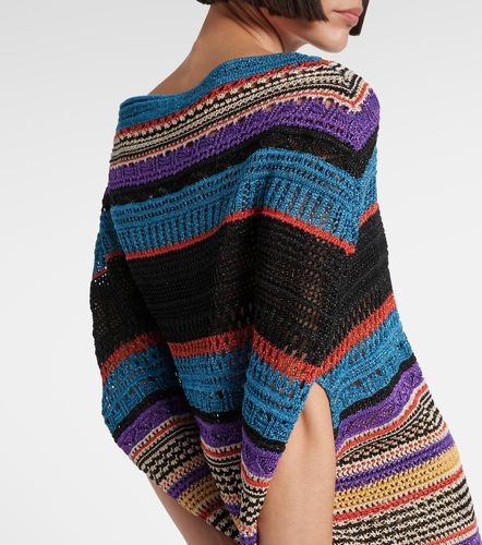 Poncho de croché de lamé a rayas - Valentino - Modalova