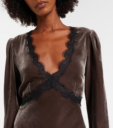 Vestido largo Alesha de terciopelo con encaje - Rixo - Modalova