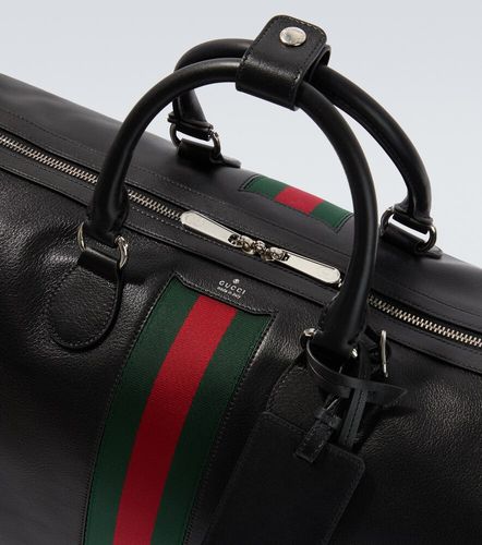 Web Trademark Medium leather duffel bag - Gucci - Modalova