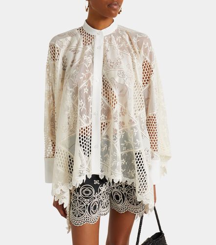 Camisa Foulard en mezcla de algodón con encaje - La DoubleJ - Modalova