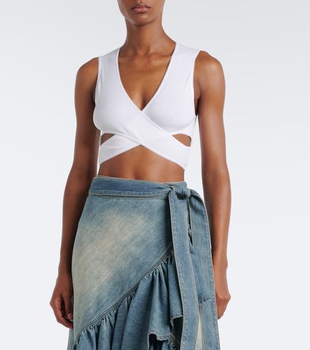 Alaïa Top cropped in jersey a coste - Alaia - Modalova