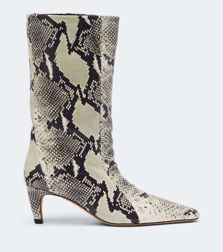Cave snake-effect leather ankle boots - JUDE - Modalova
