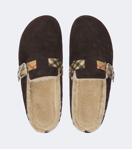 Mules Urchin in suede con shearling - Burberry - Modalova