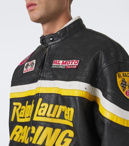 Giacca in pelle con patch - Polo Ralph Lauren - Modalova