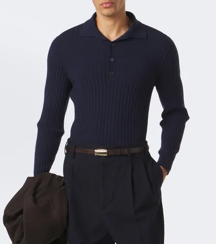 Ribbed-knit cashmere polo sweater - Brunello Cucinelli - Modalova