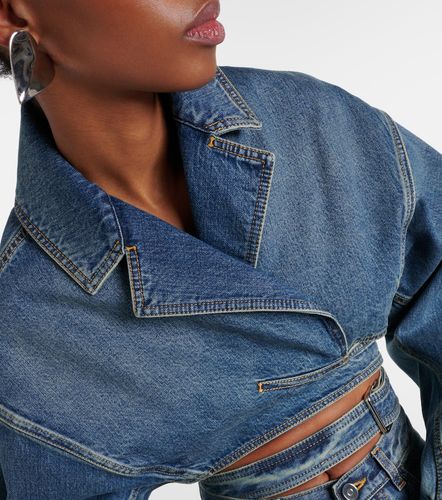 Alaïa Chaqueta envolvente cropped de denim - Alaia - Modalova