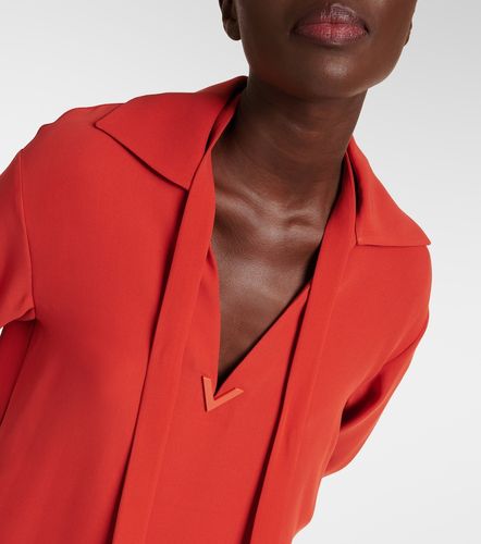 Blusa in seta da annodare al collo - Valentino - Modalova