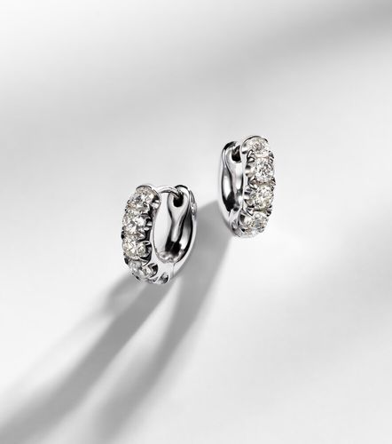 Pendientes de aro Super Duper de oro de 14 ct con diamantes - Roxanne First - Modalova