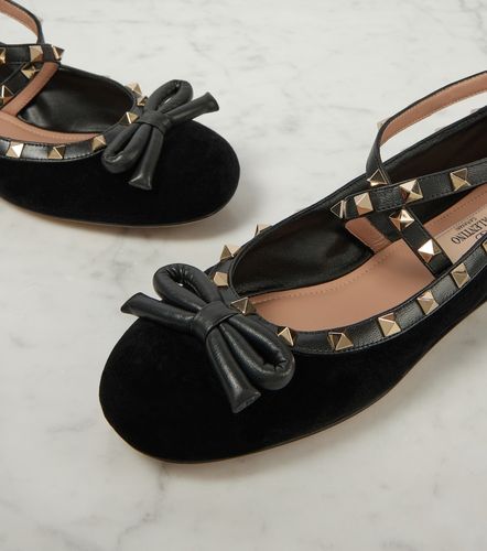 Bailarinas Rockstud de terciopelo - Valentino Garavani - Modalova