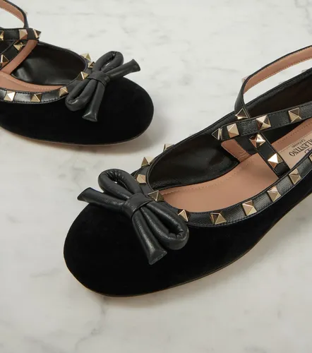 Rockstud velvet ballet flats - Valentino Garavani - Modalova