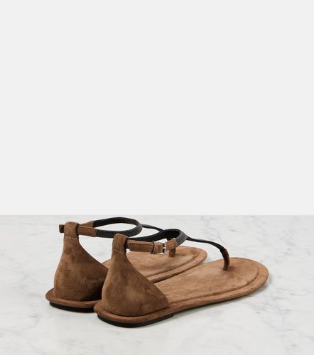 Monili suede thong sandals - Brunello Cucinelli - Modalova