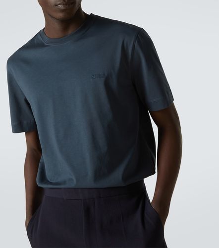 Zegna Camiseta de algodón con logo - Zegna - Modalova