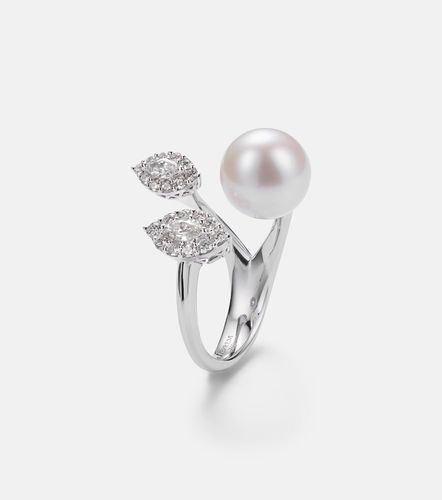 Pearlescent 18kt white gold ring with diamonds and pearl - Yeprem - Modalova