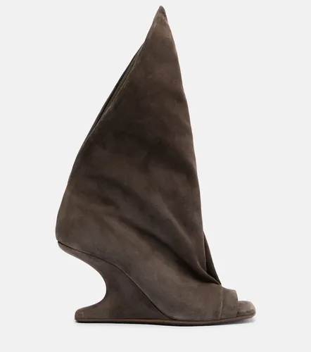 Cantilever suede peep-toe boots - Rick Owens - Modalova