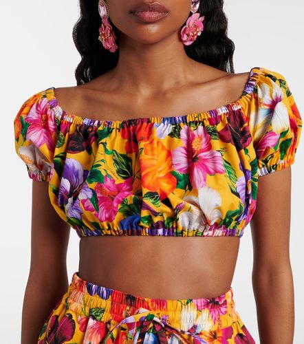 Top cropped in cotone floreale off-shoulders - Dolce&Gabbana - Modalova