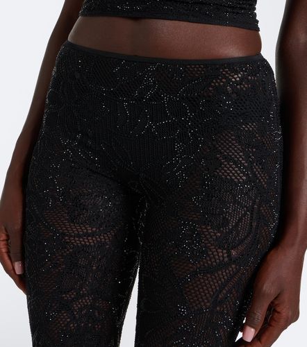 Leggings in pizzo di misto seta con cristalli - Gucci - Modalova