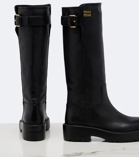 Miu Miu Leather knee-high boots - Miu Miu - Modalova