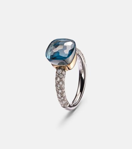 Anillo de oro blanco y rosa de 18 ct con topacio y diamantes - Pomellato - Modalova