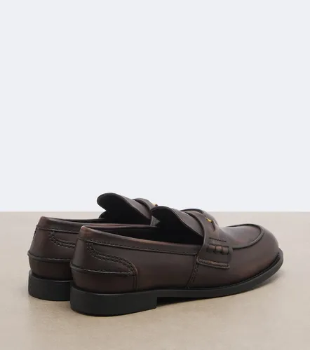 Miu Miu Embellished leather loafers - Miu Miu - Modalova