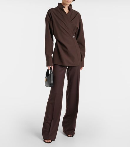 Ferragamo Wrap wool shirt - Ferragamo - Modalova