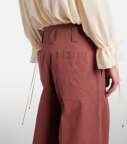 Chloé Pantaloni a gamba larga in canvas di cotone - Chloe - Modalova