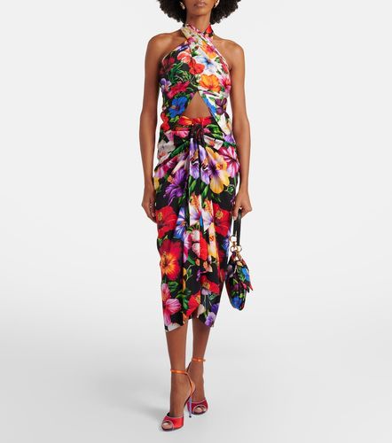 Top in seta con stampa floreale - Dolce&Gabbana - Modalova